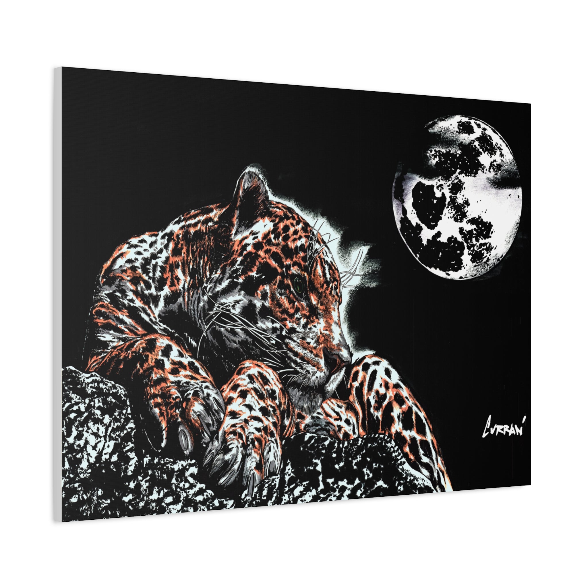 Leopard Canvas Art – Original Hand-Drawn Realistic Big Cat
