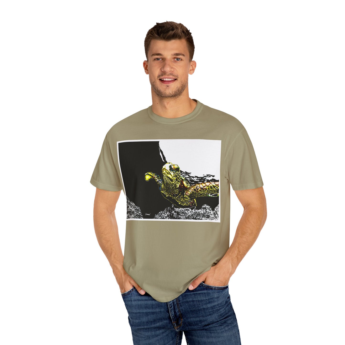 Sea Turtle Garment-Dyed Graphic Tee - Unisex Ocean Style T-Shirt