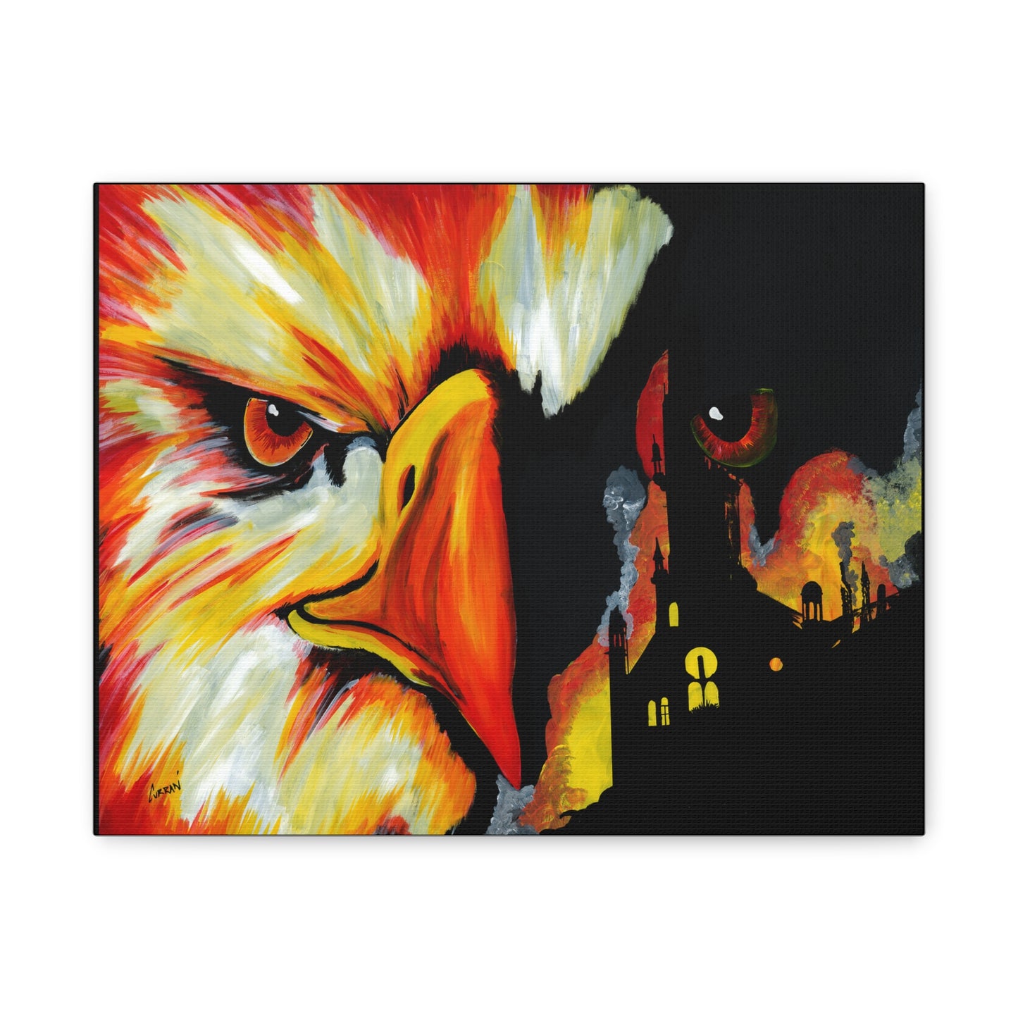 Phoenix Canvas Print, Print of my Original hand painted art printed on stretched canvas of a Phoenix