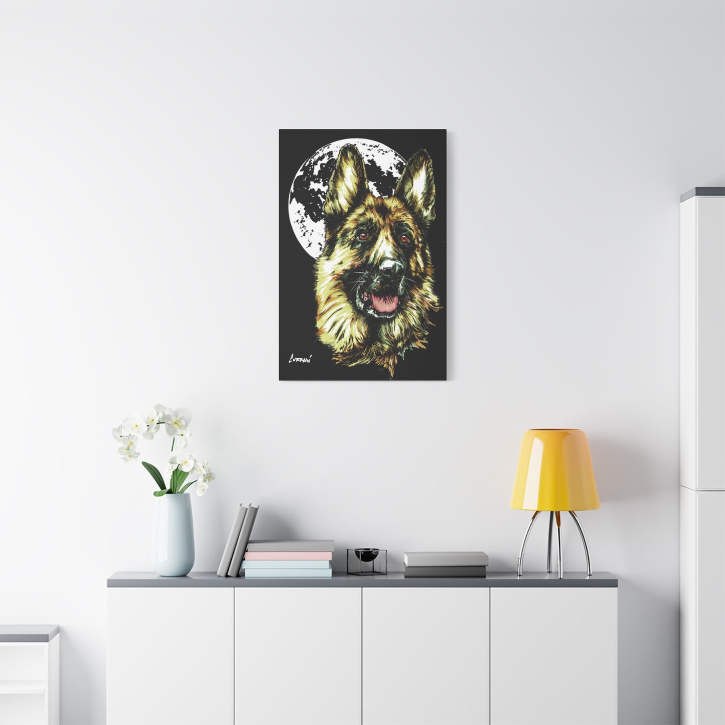 German Shepherd Print, Hand-Drawn Dog Art,