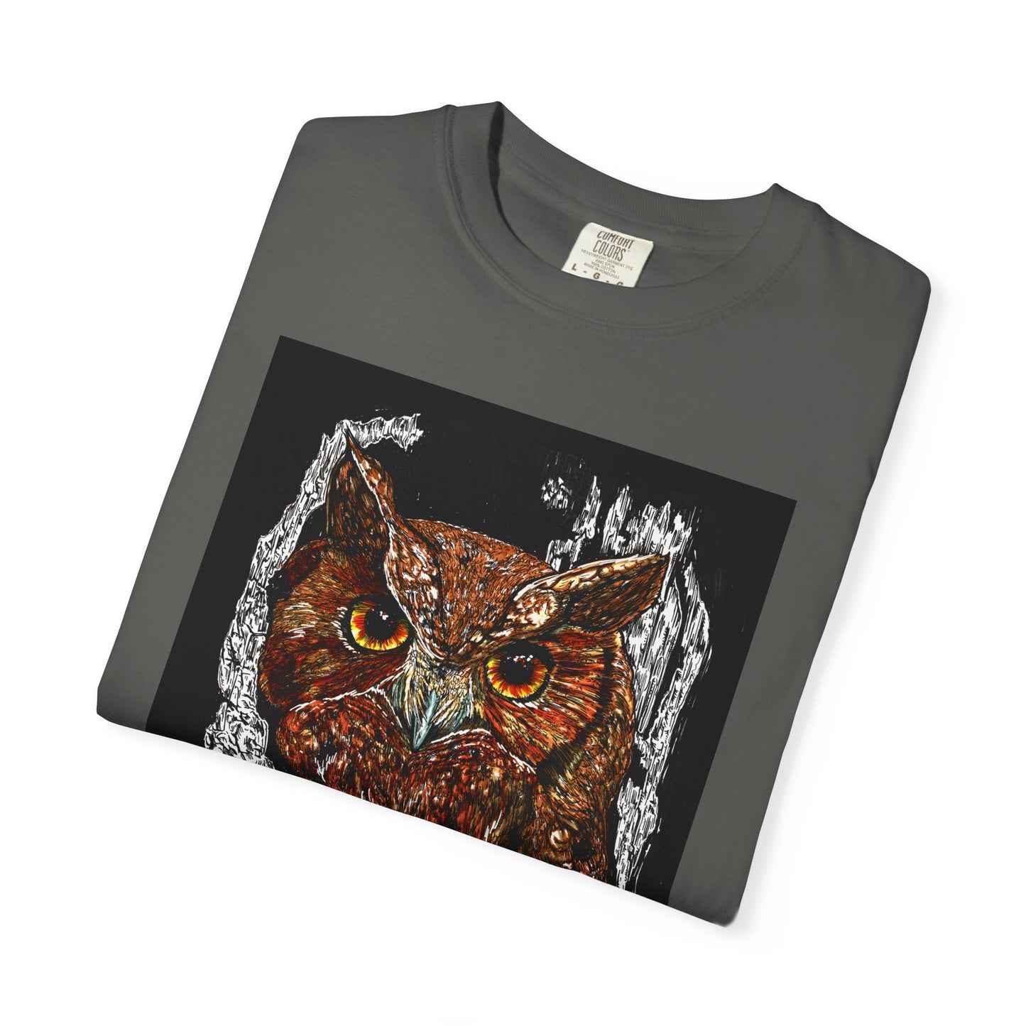 Artistic Owl Unisex Garment-Dyed T-Shirt