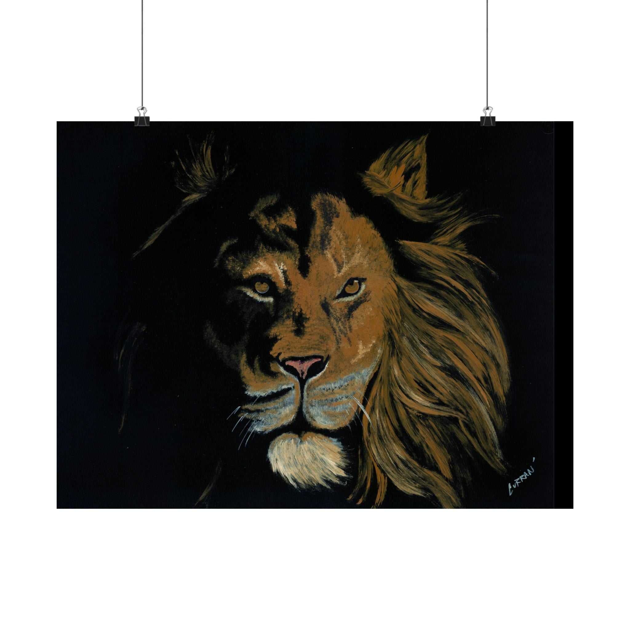 Majestic Lion Satin Poster - 300gsm Art Print for Home Decor