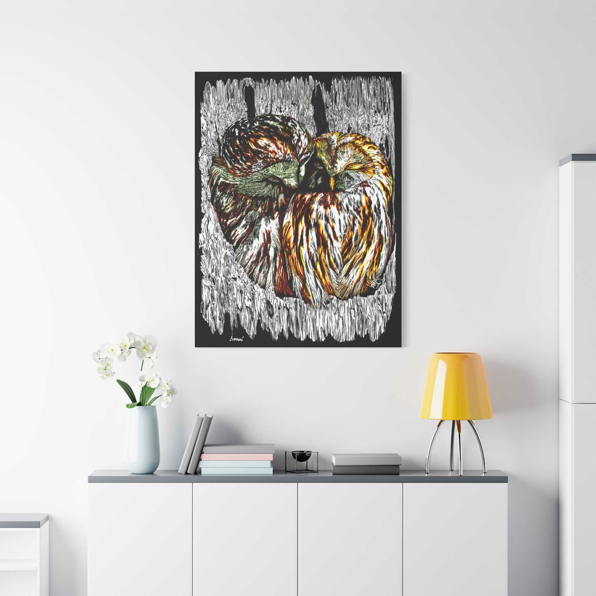 Owl Wall Art, Owl Print, Hand-Drawn Owls, Wildlife Art,