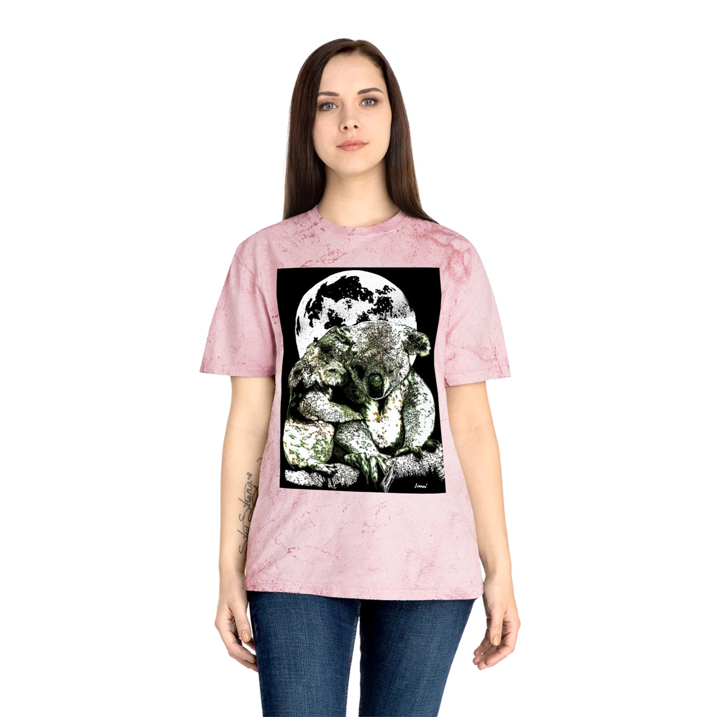 Two Koalas Color Blast T Shirt Original Hand Drawn Art