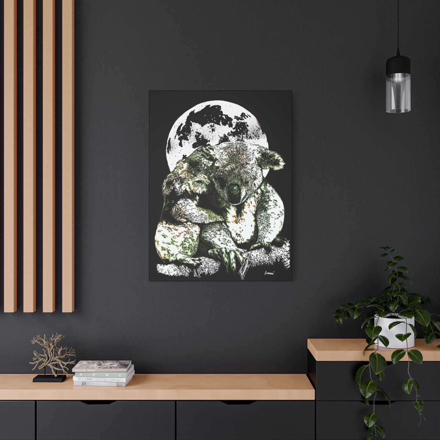 Koala Wall Art, Koala Print, Hand-Drawn Koalas, Wildlife Art, Cute Animal Art, Nature Wall Decor, Koala Lovers Gift. Printed on Matte Canvas, Stretched, 1.25"