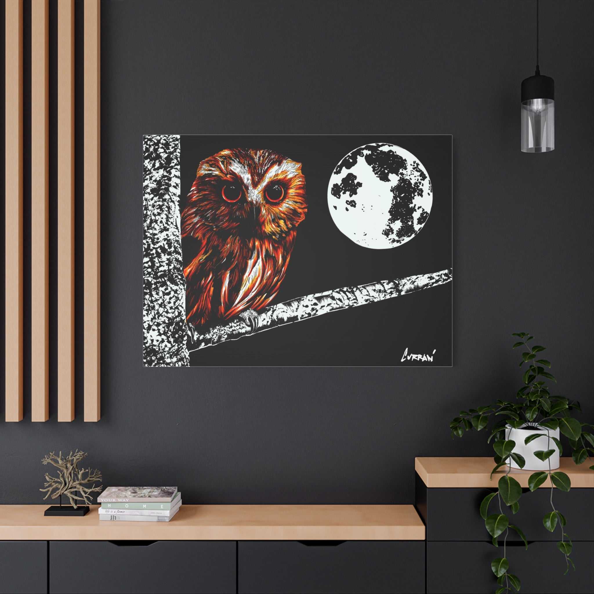 Owl in a Tree, print of my original hand drawn art