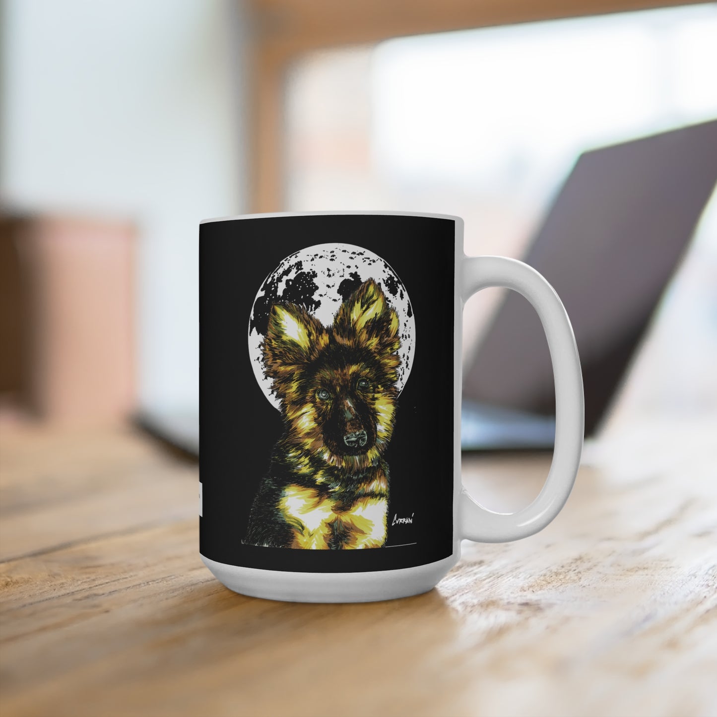 German Sheppard Puppy Mug - 15oz Ceramic Coffee Cup
