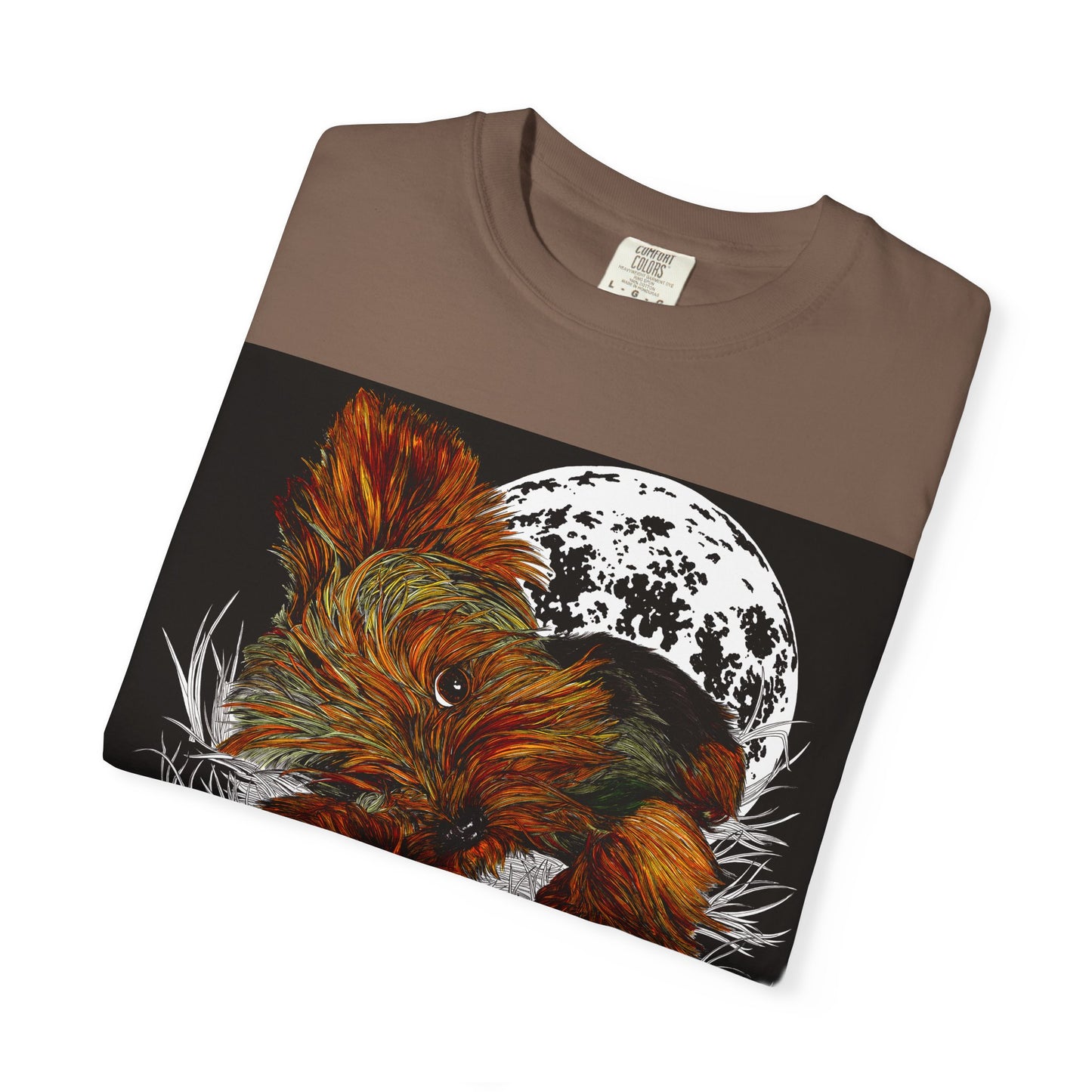 Yorkie Terrier Unisex Garment-Dyed T-Shirt – Original Hand-Drawn Art