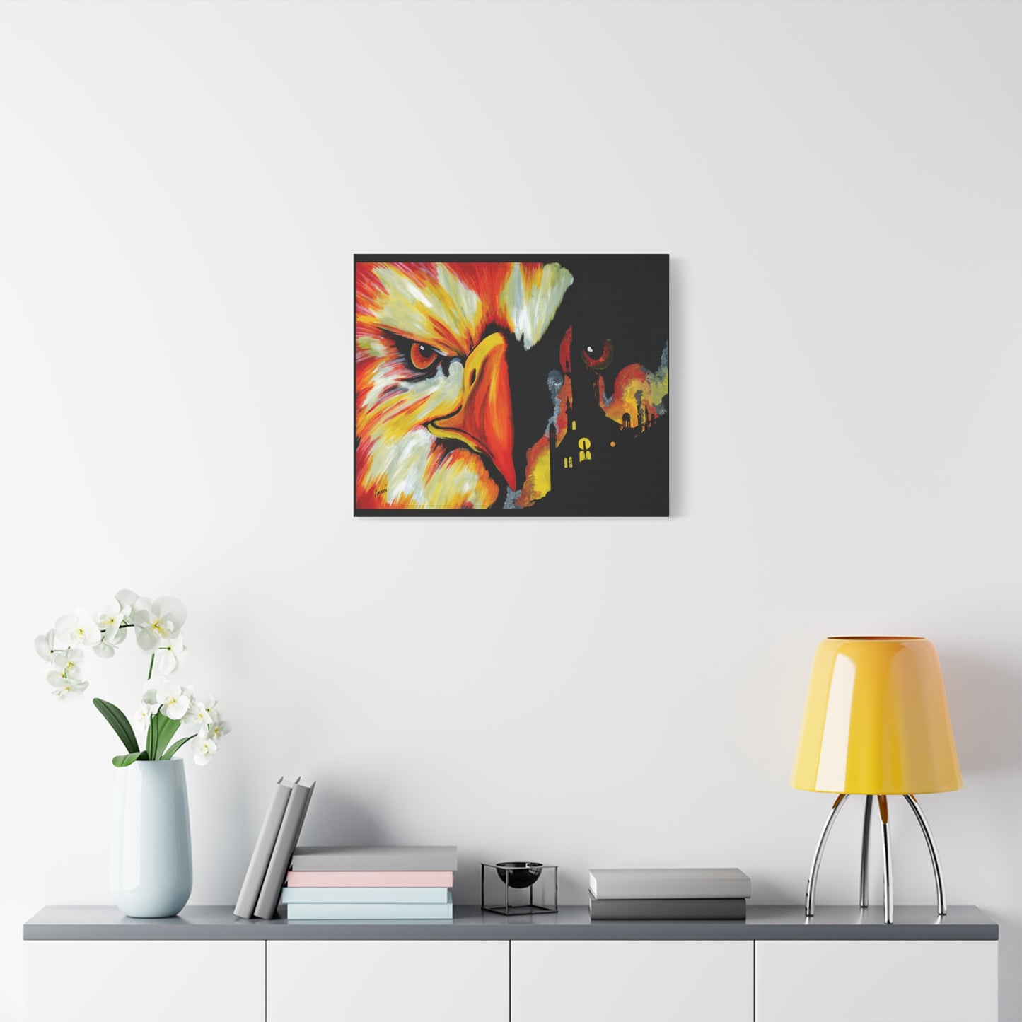 Phoenix Canvas Print, Print of my Original hand painted art printed on stretched canvas of a Phoenix