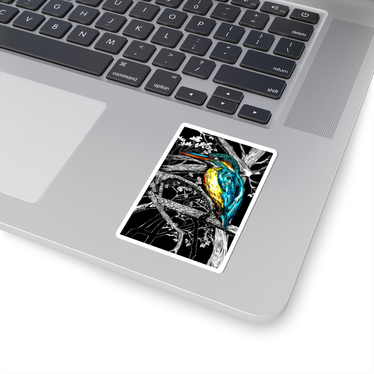 Vibrant Kingfisher Kiss-Cut Sticker, Perfect for Nature Lovers