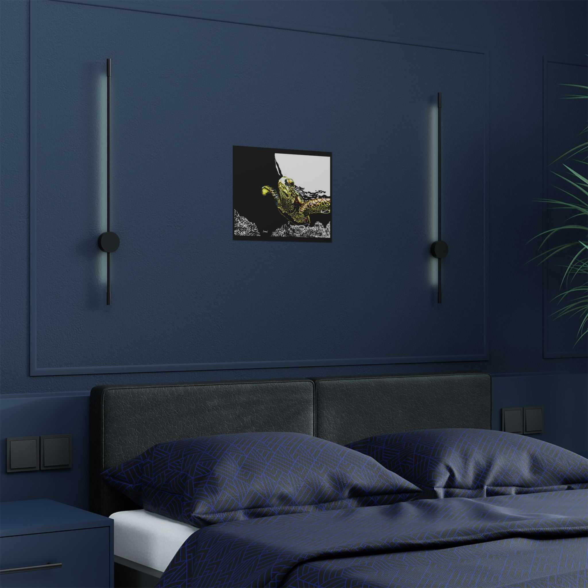 Transform your space with our stunning Sea Turtle Satin Poster, Vibrant Ocean Decor for Marine Life Enthusiasts for marine life into your home today!