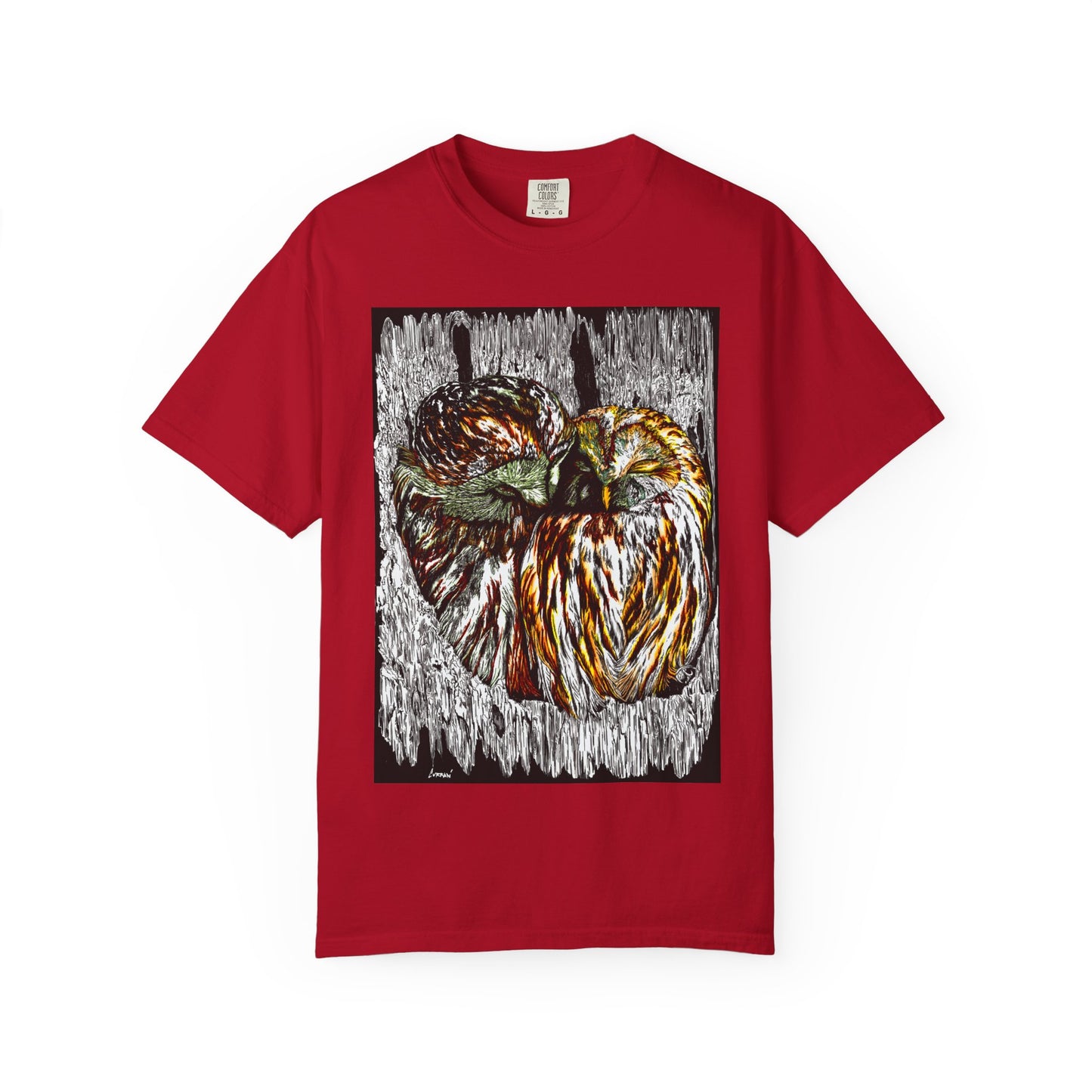 Owls in a Tree Unisex Garment-Dyed T-Shirt