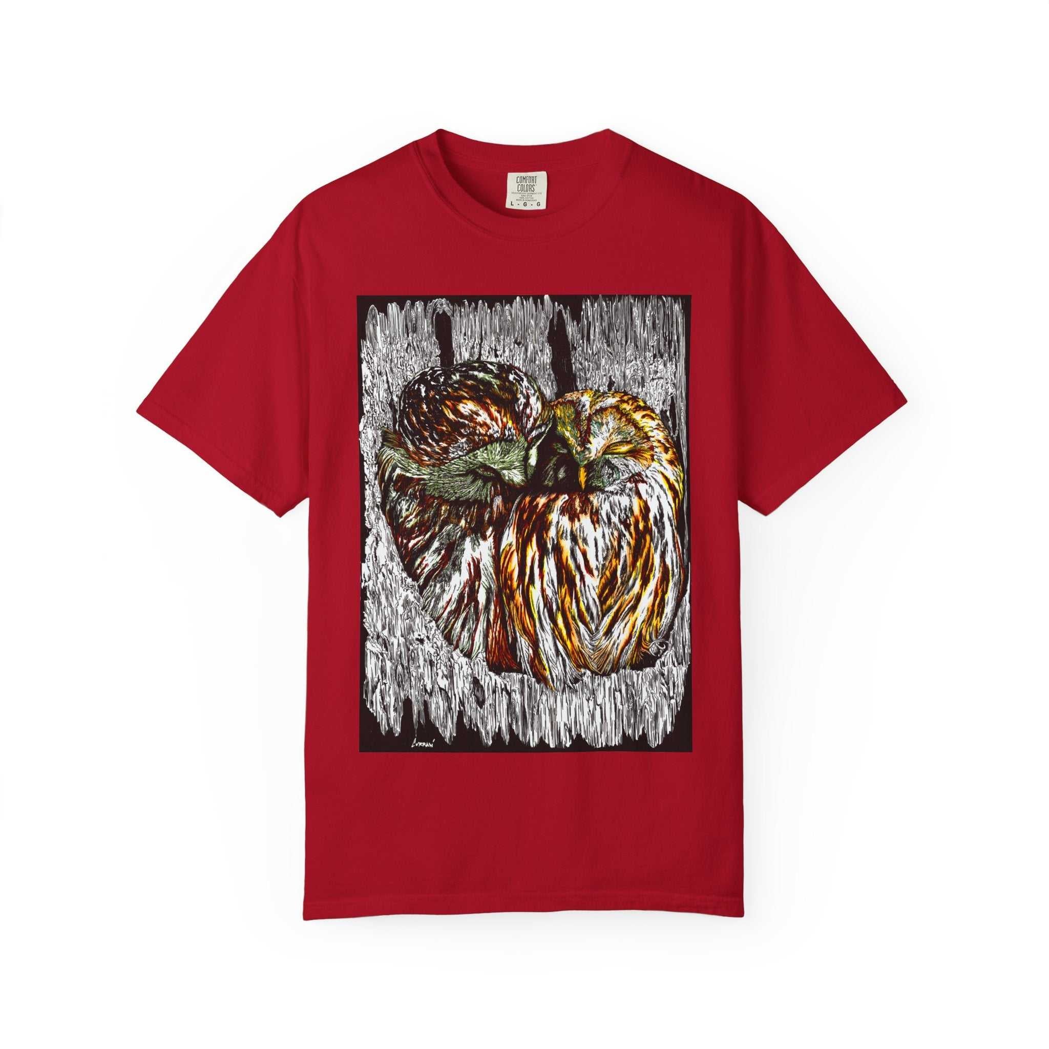 Owls in a Tree Unisex Garment-Dyed T-Shirt