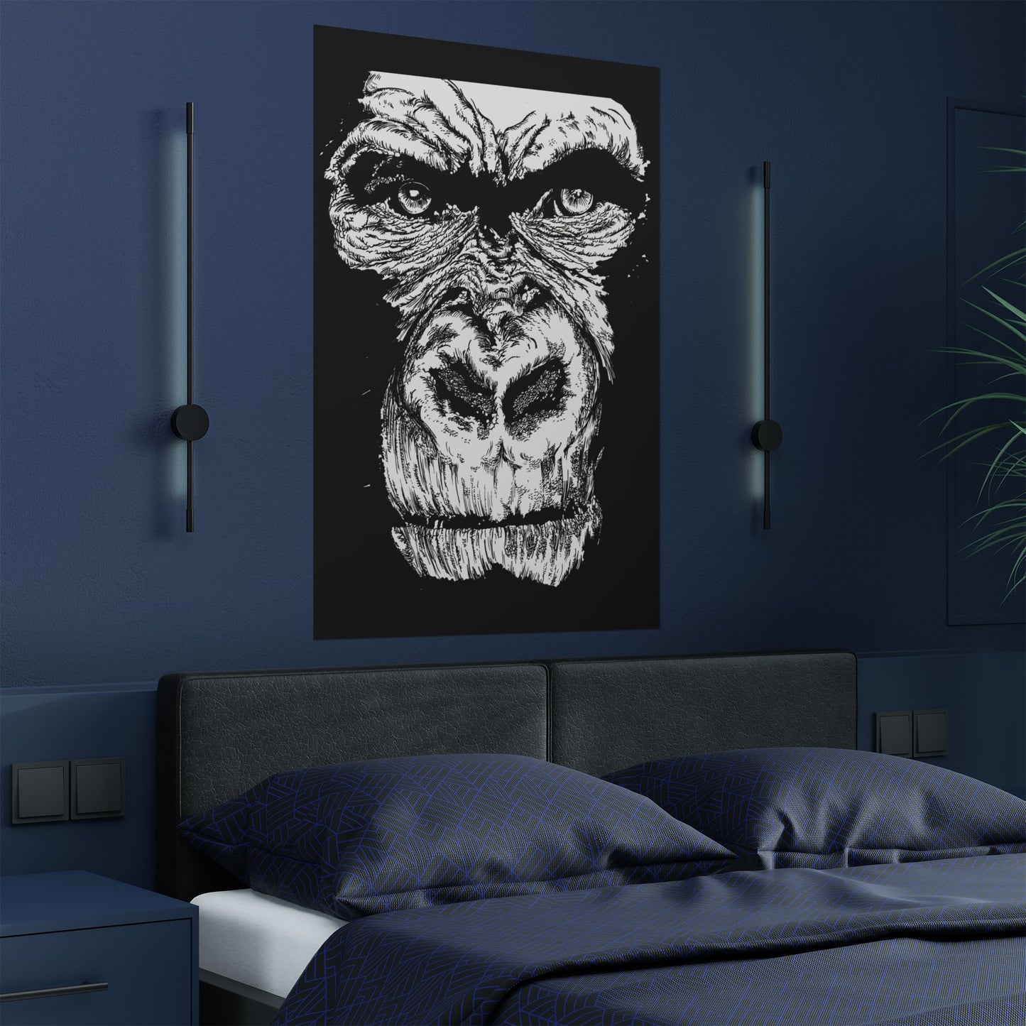 Gorilla Art Satin Poster | Eye-Catching Wildlife Decor