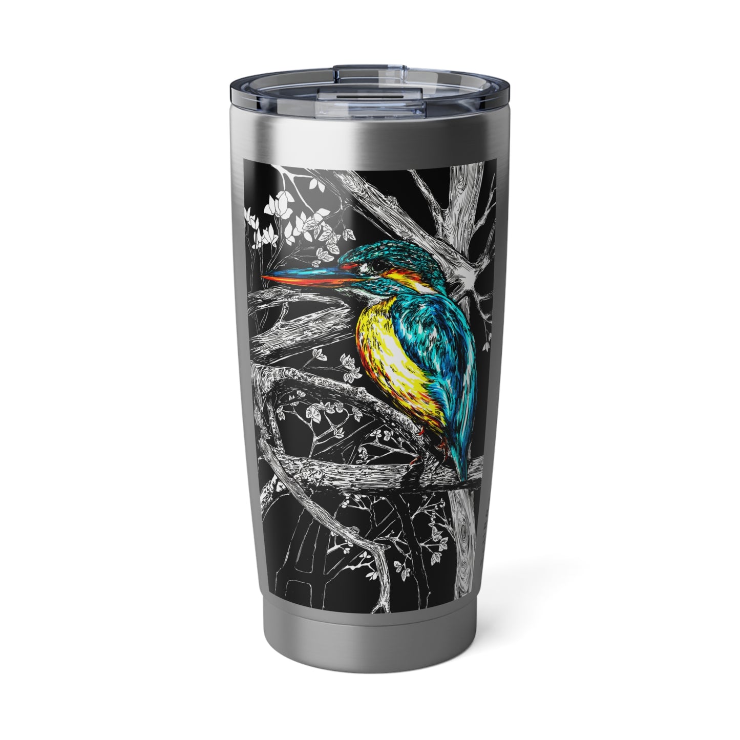 Exotic Bird 20oz Tumbler Travel Mug, Hand Drawn Original Art
