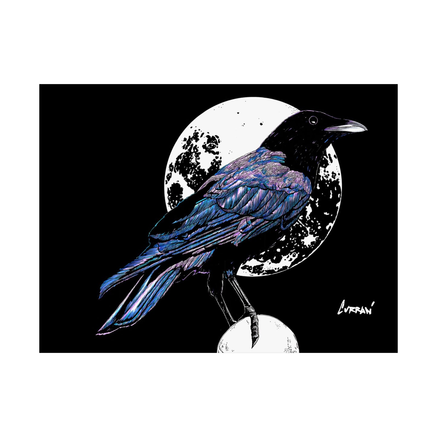 Mystical Crow Satin Poster - 300gsm Art Print