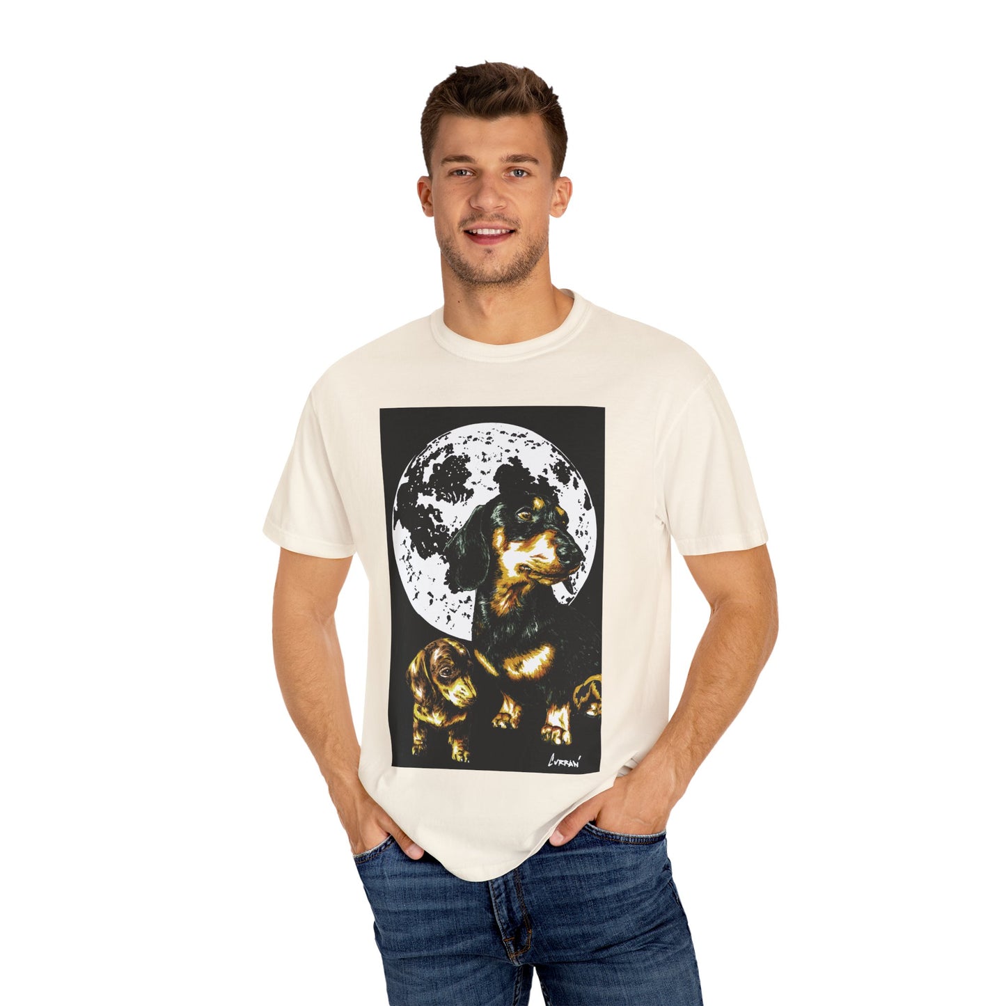 Dachshund Puppies Full Moon Dog Lovers T-Shirt
