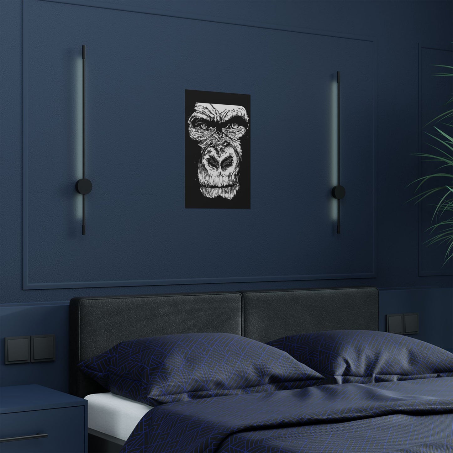 Gorilla Art Satin Poster | Eye-Catching Wildlife Decor