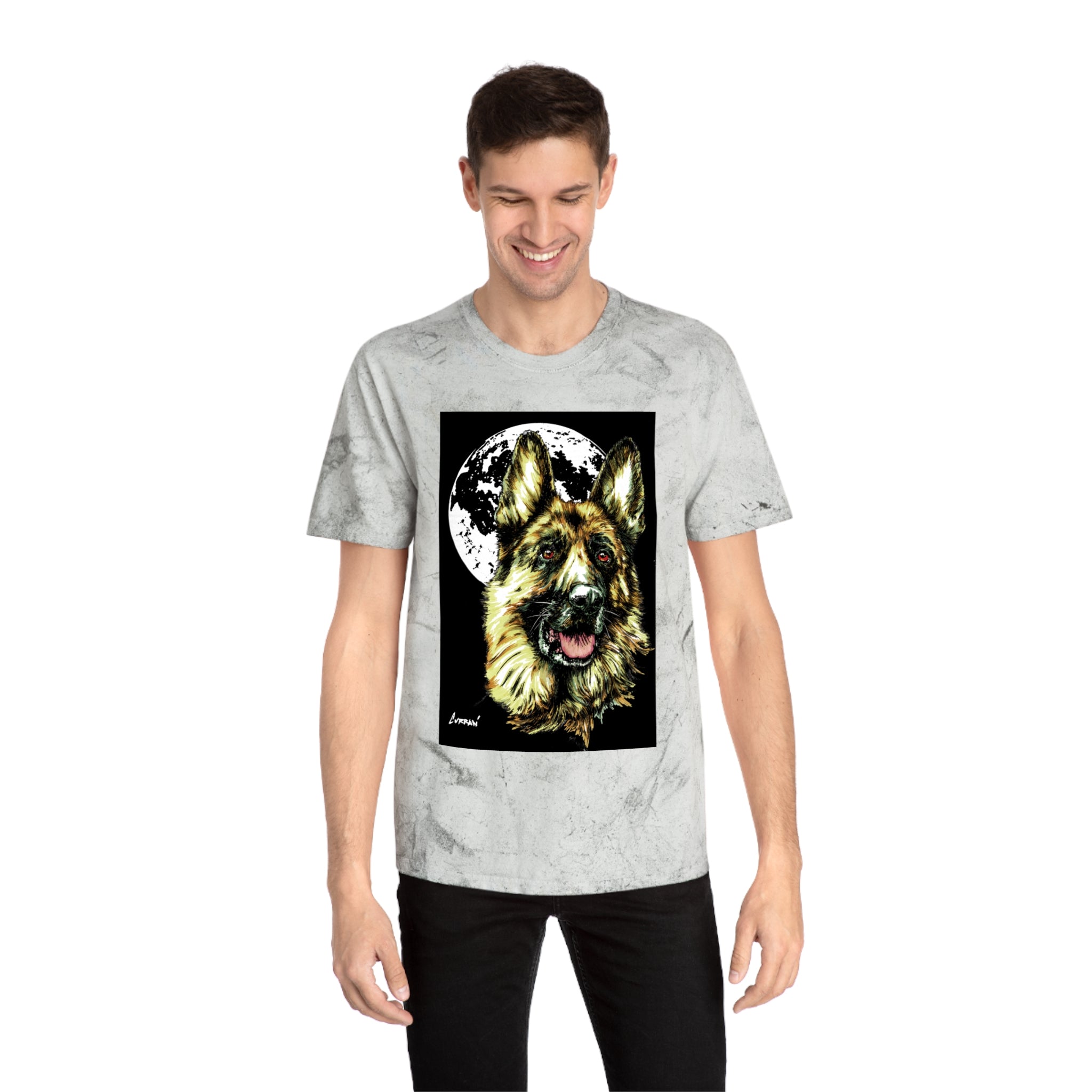 German Shepherd Moon T-Shirt - Unisex Tee for Dog Lovers