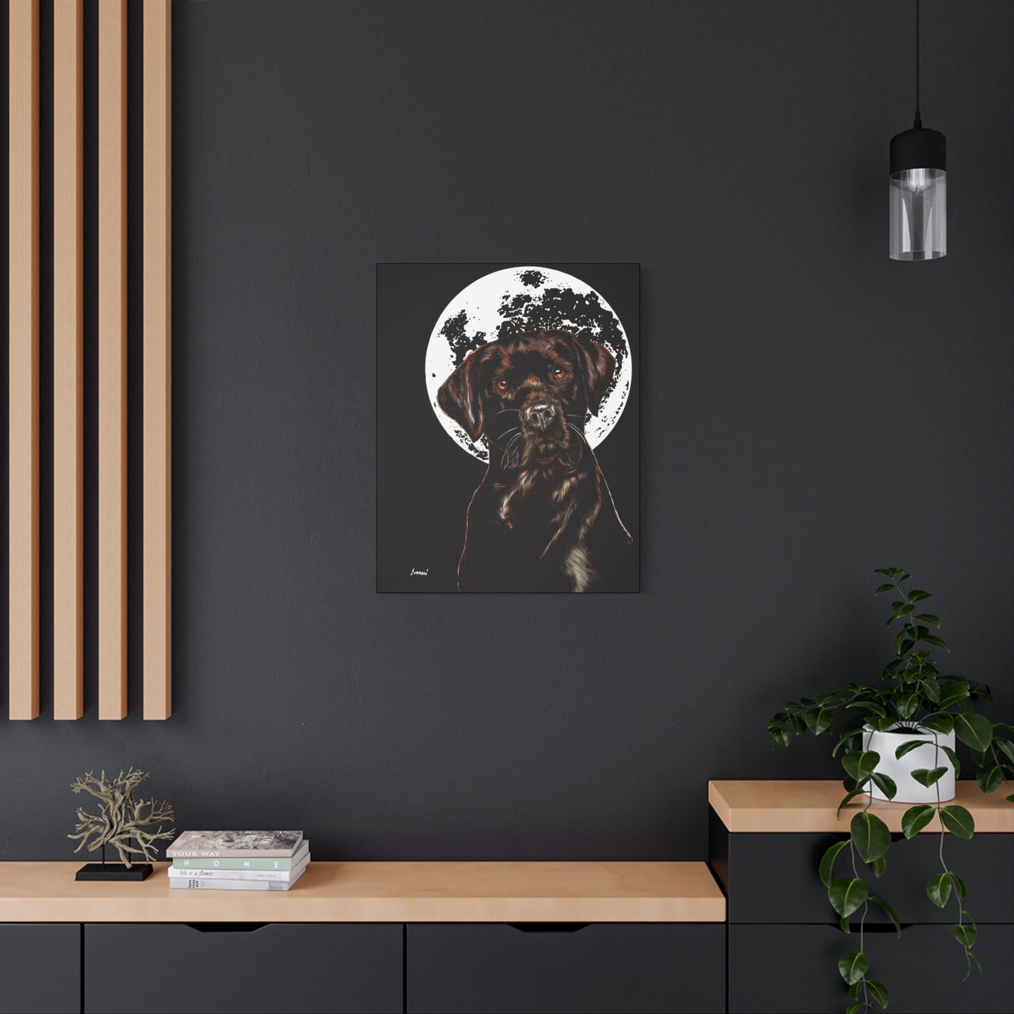 Chocolate Lab in Moonlight Wall Art Print of the Original