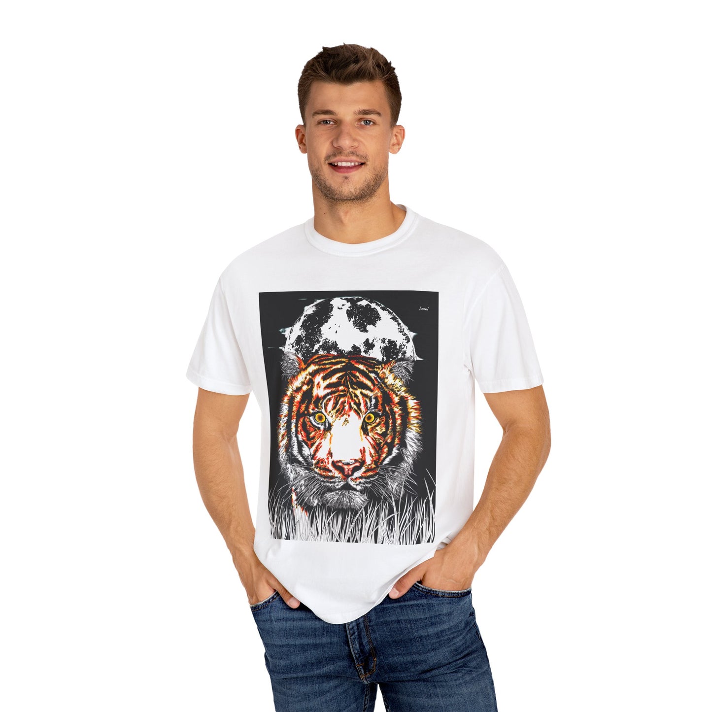 Tiger Garment-Dyed Graphic T-Shirt - Unisex Wild Animal Tee