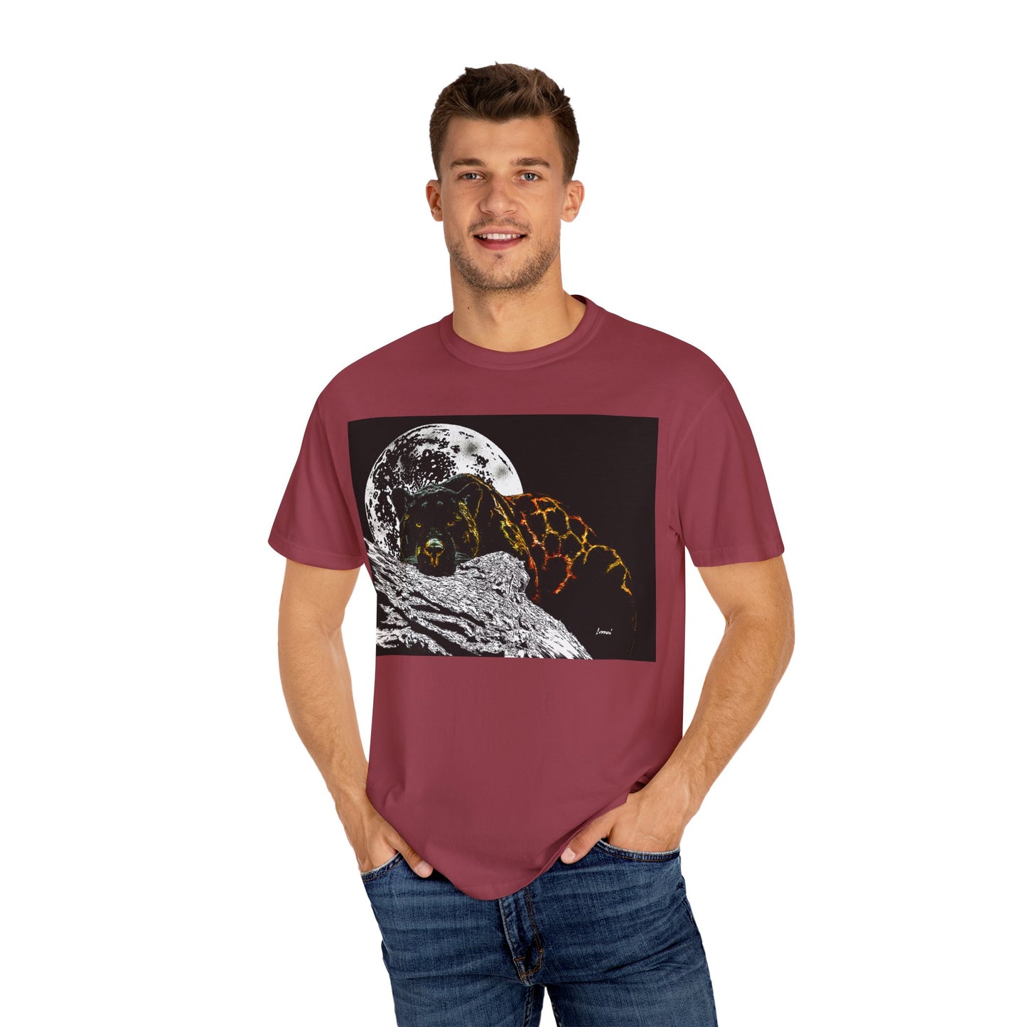 Moonlit Panther Unisex T-Shirt - Garment-Dyed Animal Tee