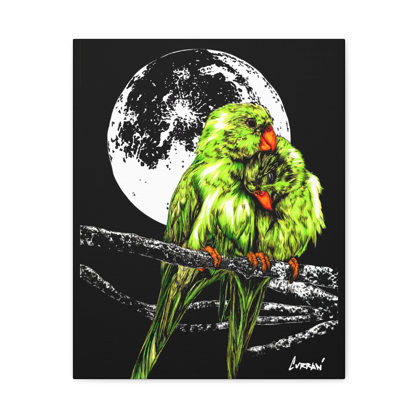 Lush Lovebirds Canvas Art Prints, Stretched Matte Wall Decor