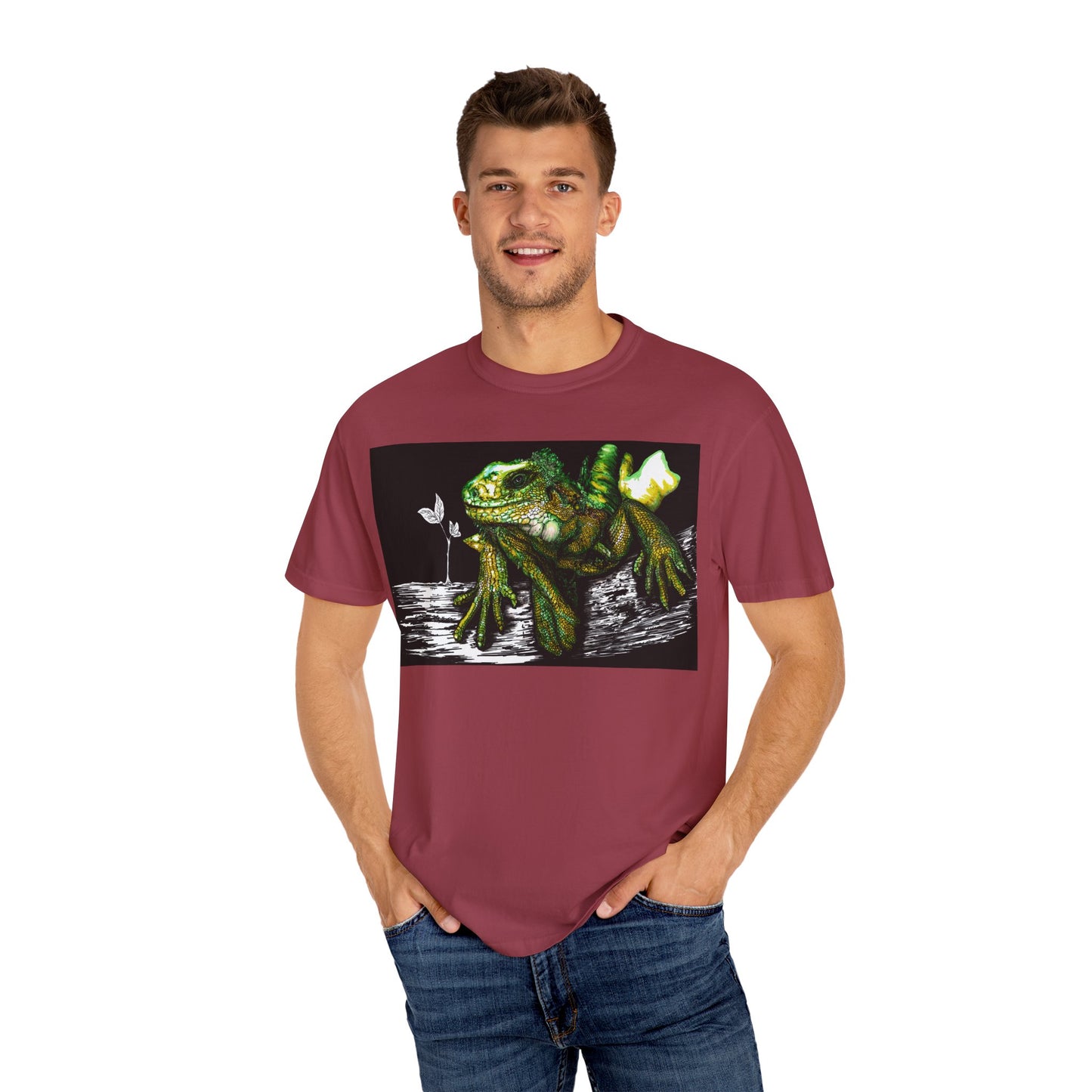 Iguana Unisex T-shirt - Hand Painted Art Design