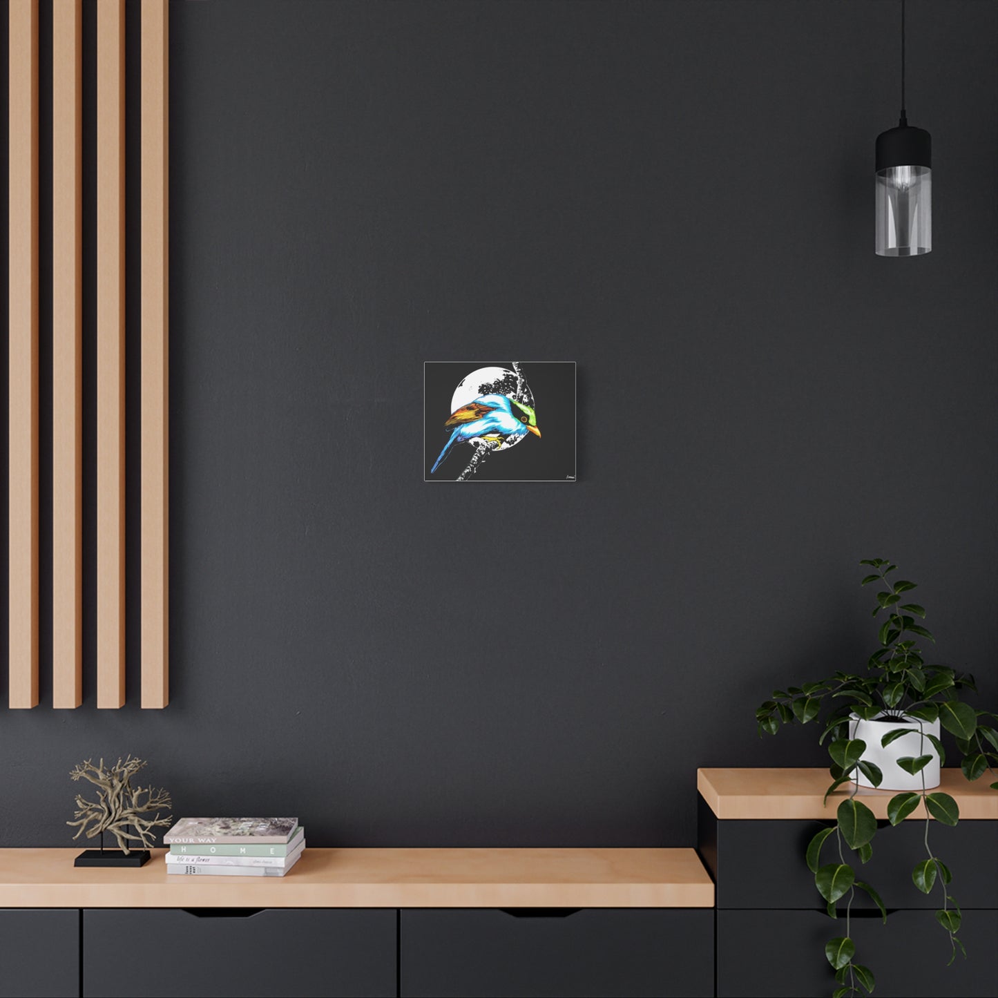 Exotic Bird Canvas Art – Original Hand-Drawn Vibrant,