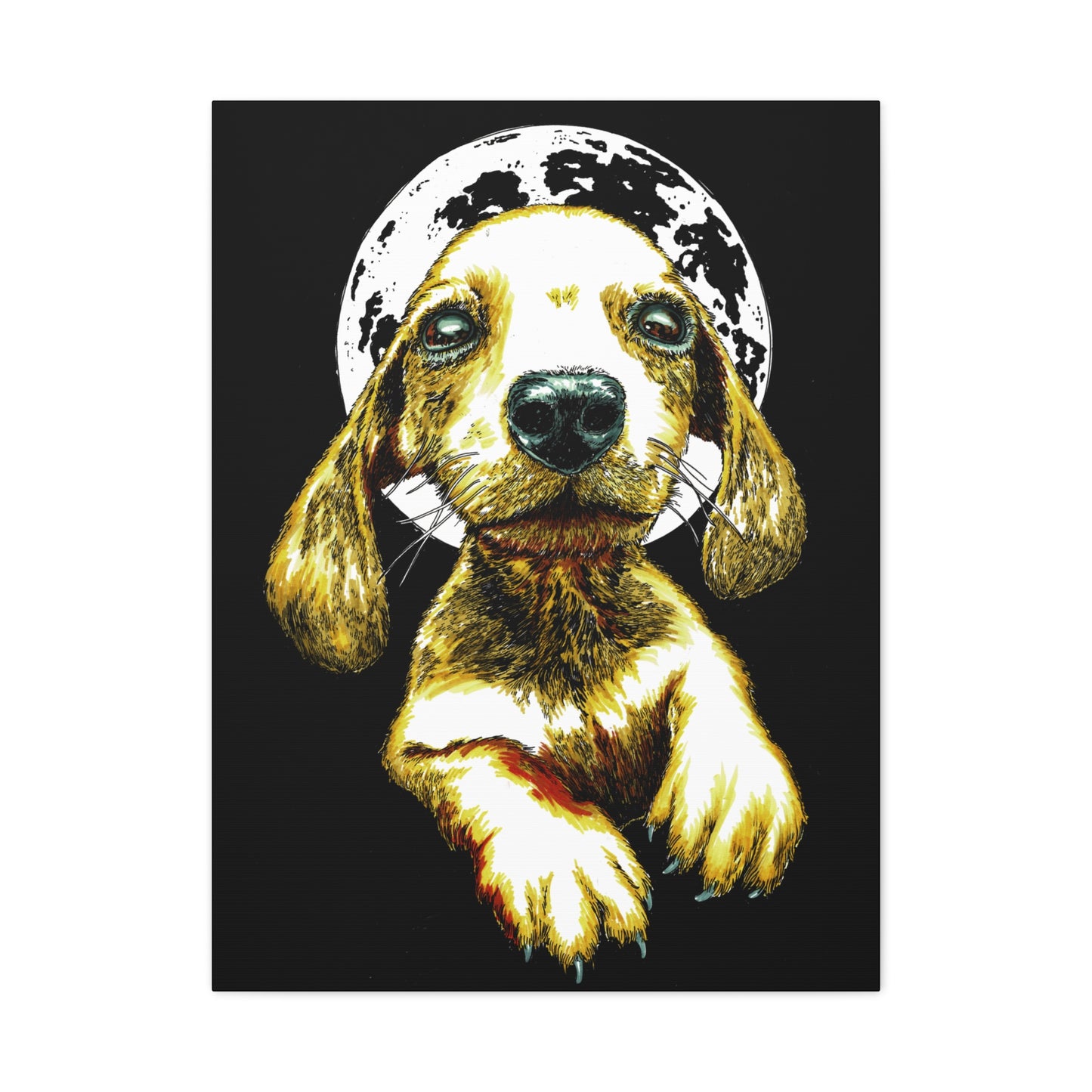 Whimsical Dog Canvas Wall Art - 1.25" Stretched Matte Print