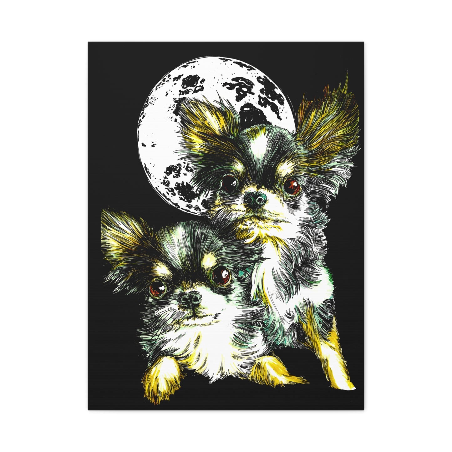 Chihuahuas Wall Art Print of the Original, hand drawn art