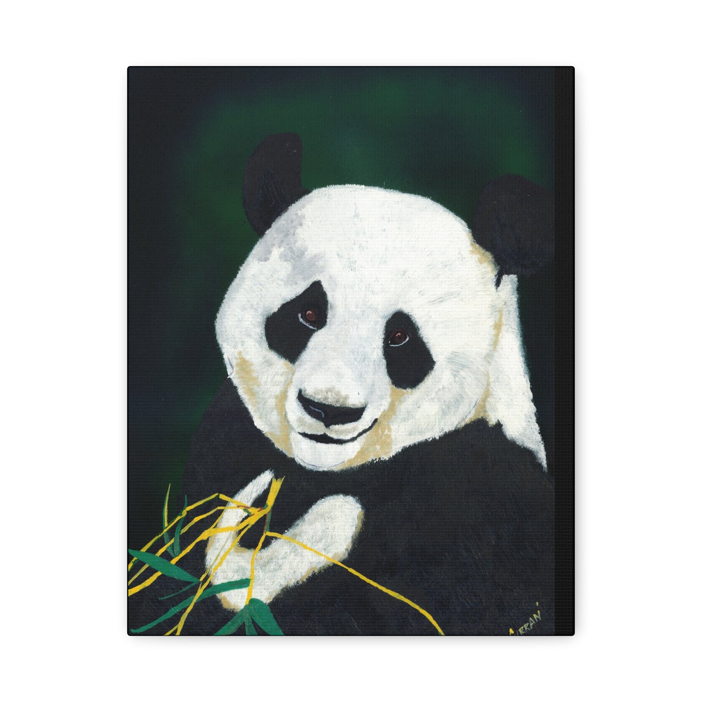 Panda Wall Art, Panda Print, Wildlife Art, Hand-Painted Panda, Nature Wall Decor, Bamboo Forest Art, Animal Lover Gift, Zen Decor. Printed on Matte Canvas, Stretched, 1.25"