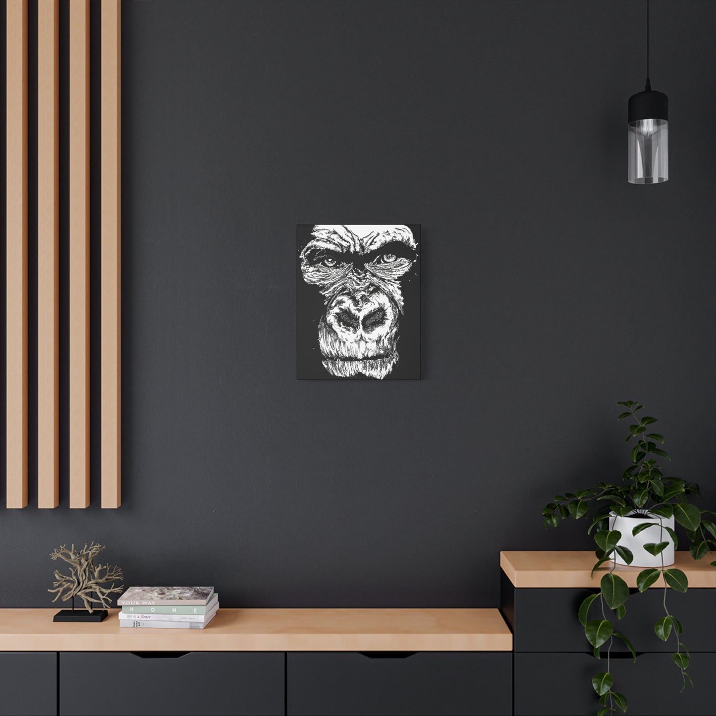 Gorilla Wall Art, Gorilla Print, Hand-Drawn Gorilla