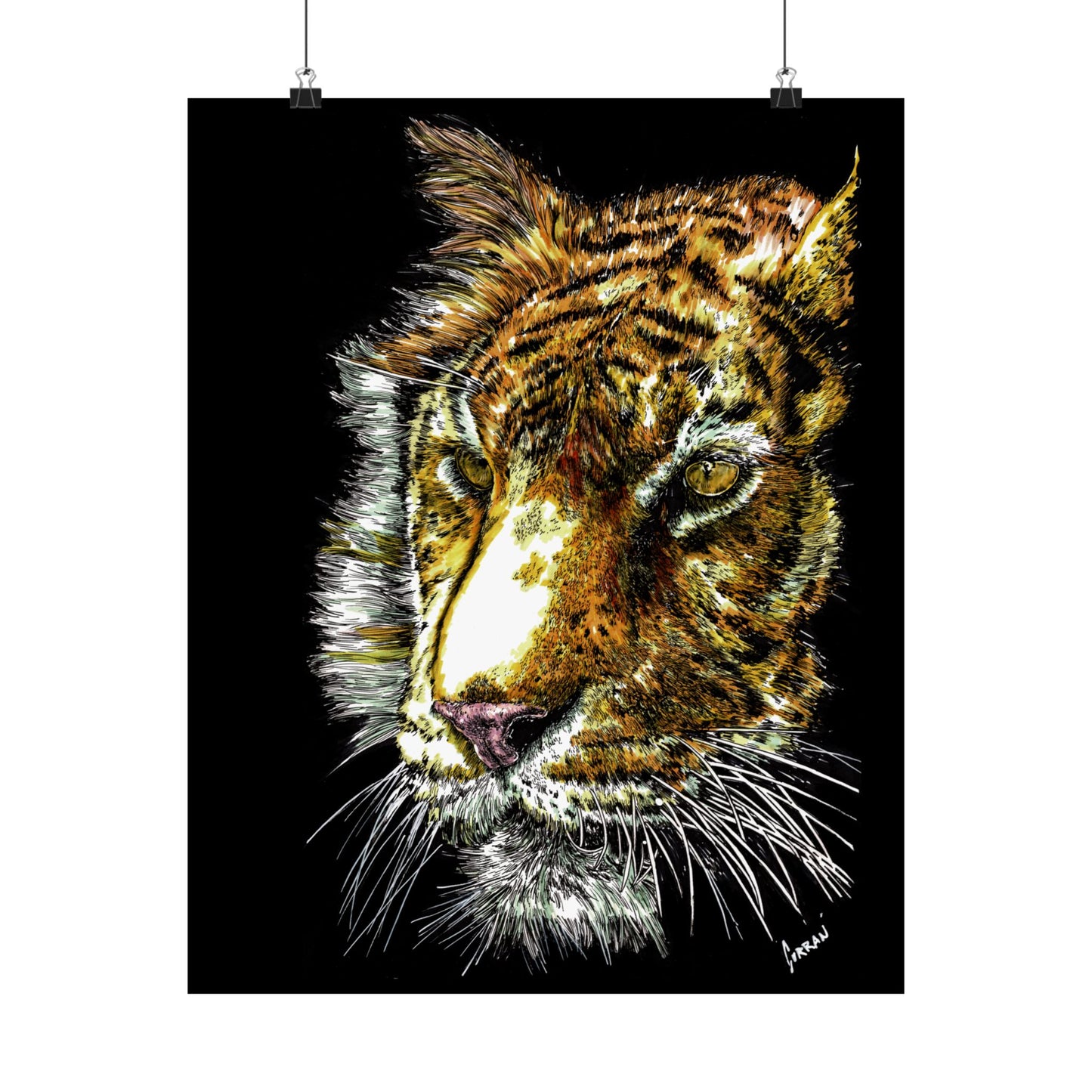 Majestic Tiger Satin Poster (300gsm) - Vibrant Wildlife Wall Art for Home Decor