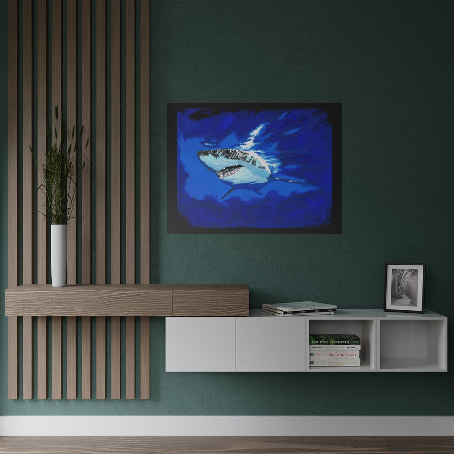 Ocean Adventure Shark Satin Poster (300gsm) - Vibrant Wall Art for Marine Life Lovers
