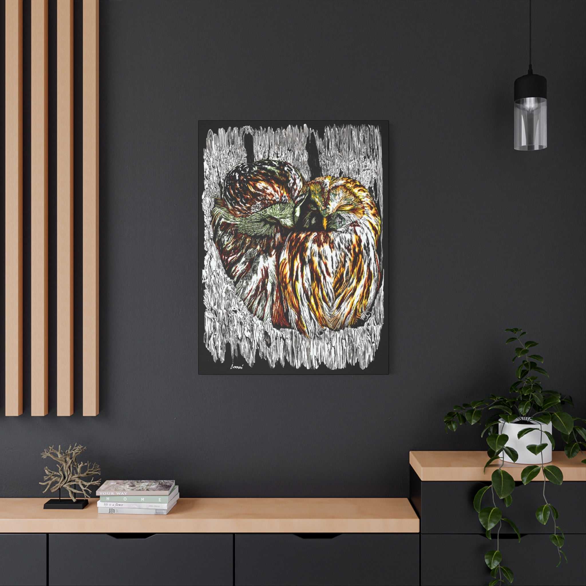 Owl Wall Art, Owl Print, Hand-Drawn Owls, Wildlife Art,