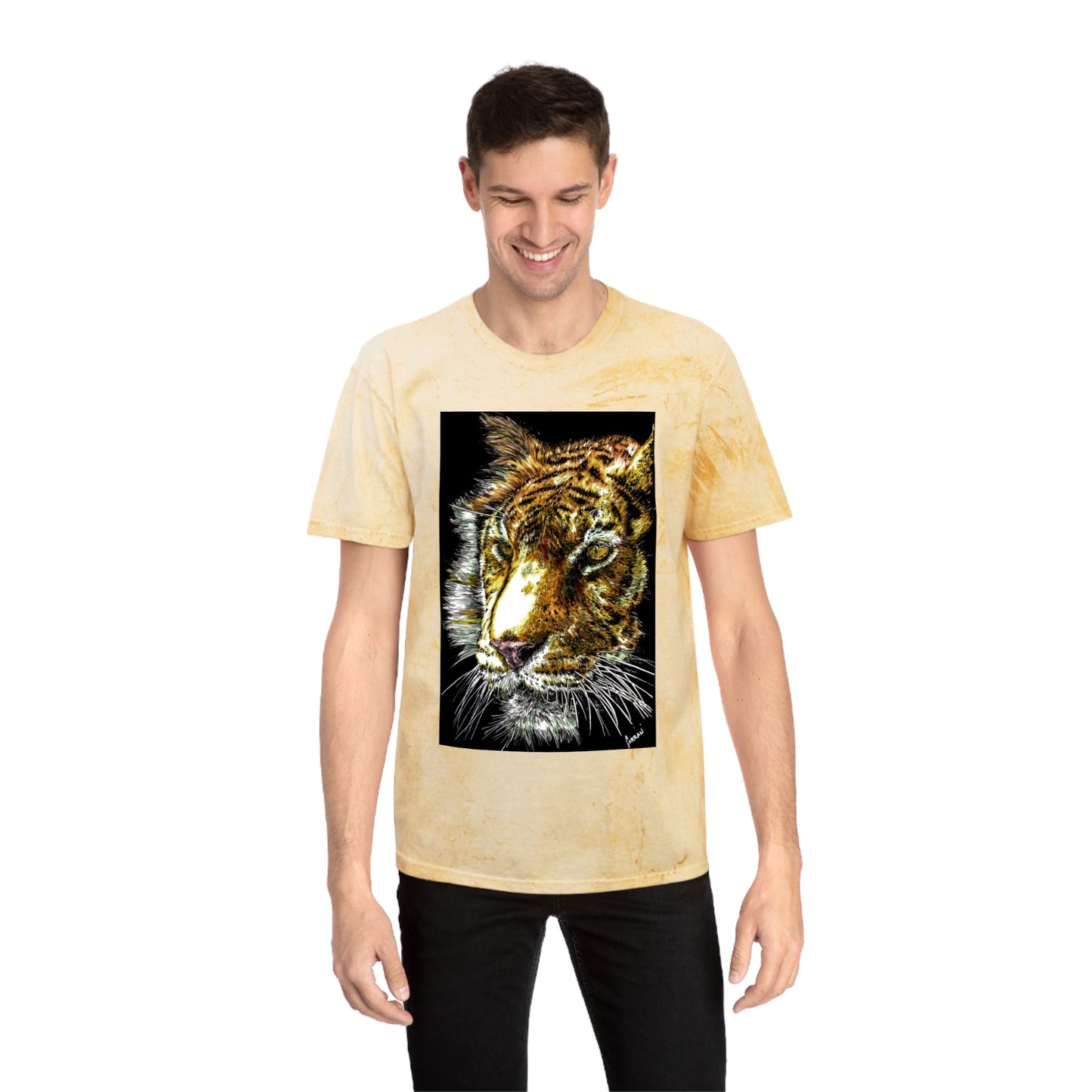 Unisex Color Blast Tiger T Shirt Bold Wildlife Art