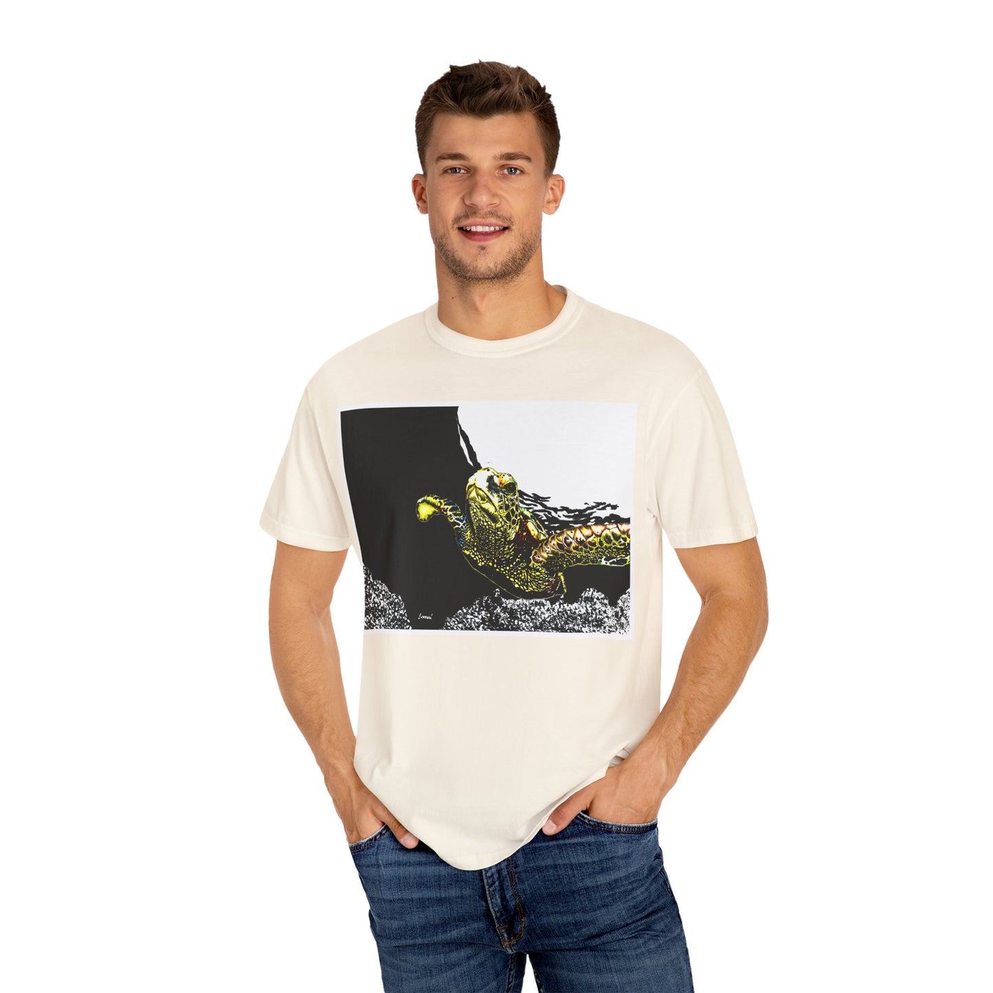 Sea Turtle Garment-Dyed Graphic Tee - Unisex Ocean Style T-Shirt