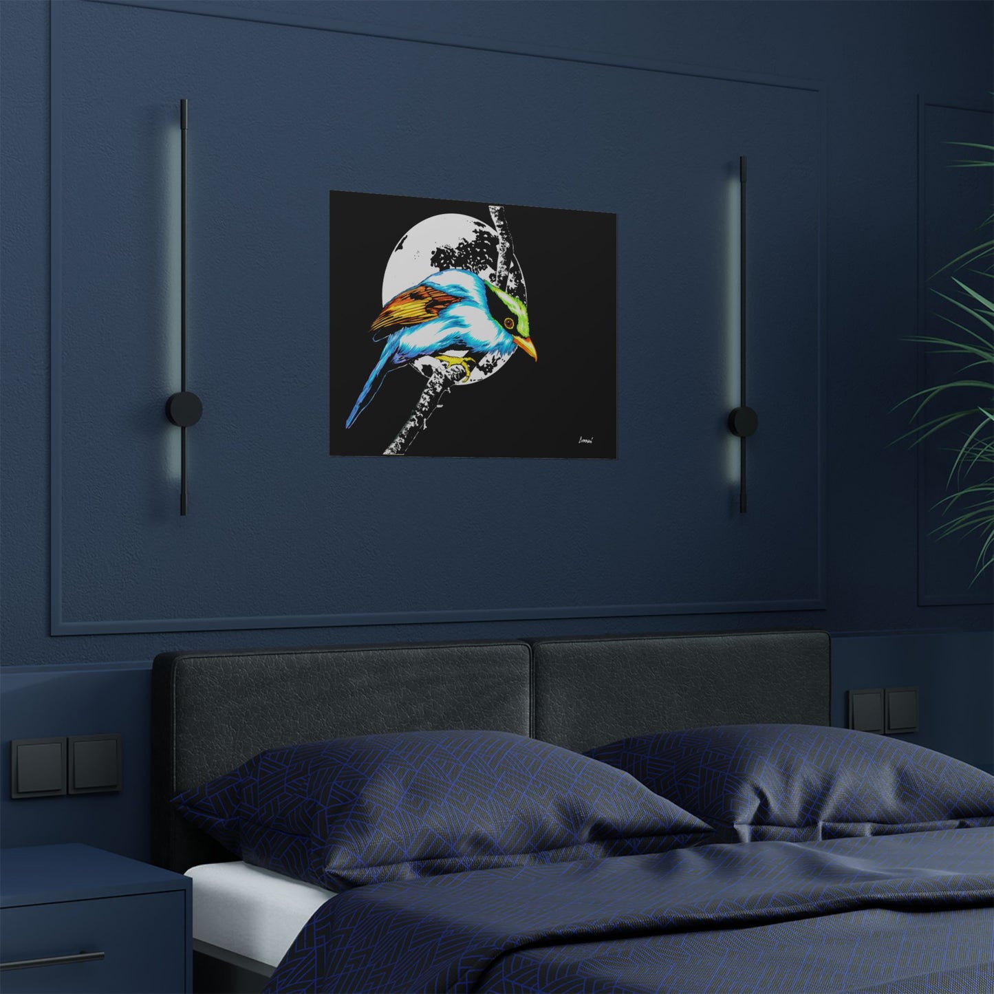 Vibrant Bird Satin Poster - 300gsm Wall Art Print for Nature Lovers