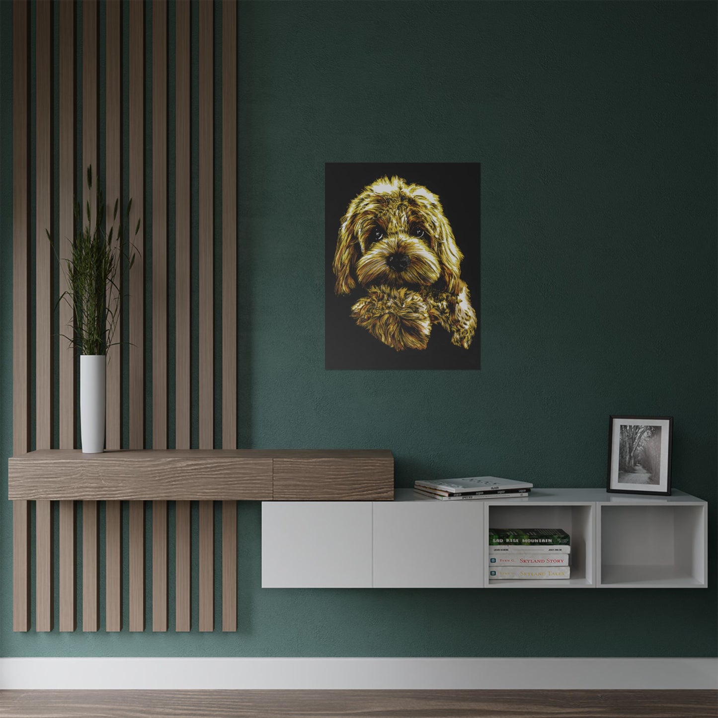 Golden Dog Art Satin Poster - Home Decor for Pet Lovers