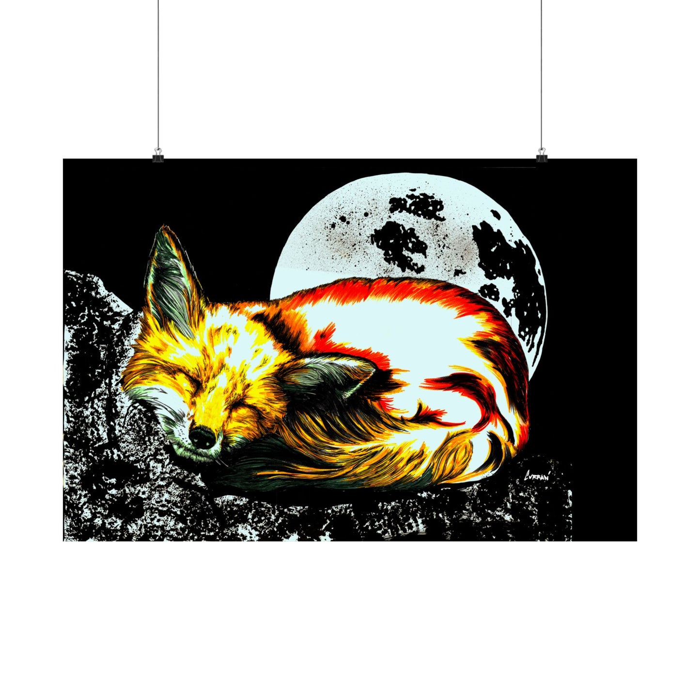 Dreamy Fox Satin Poster - 300gsm Art Print for Animal Lovers