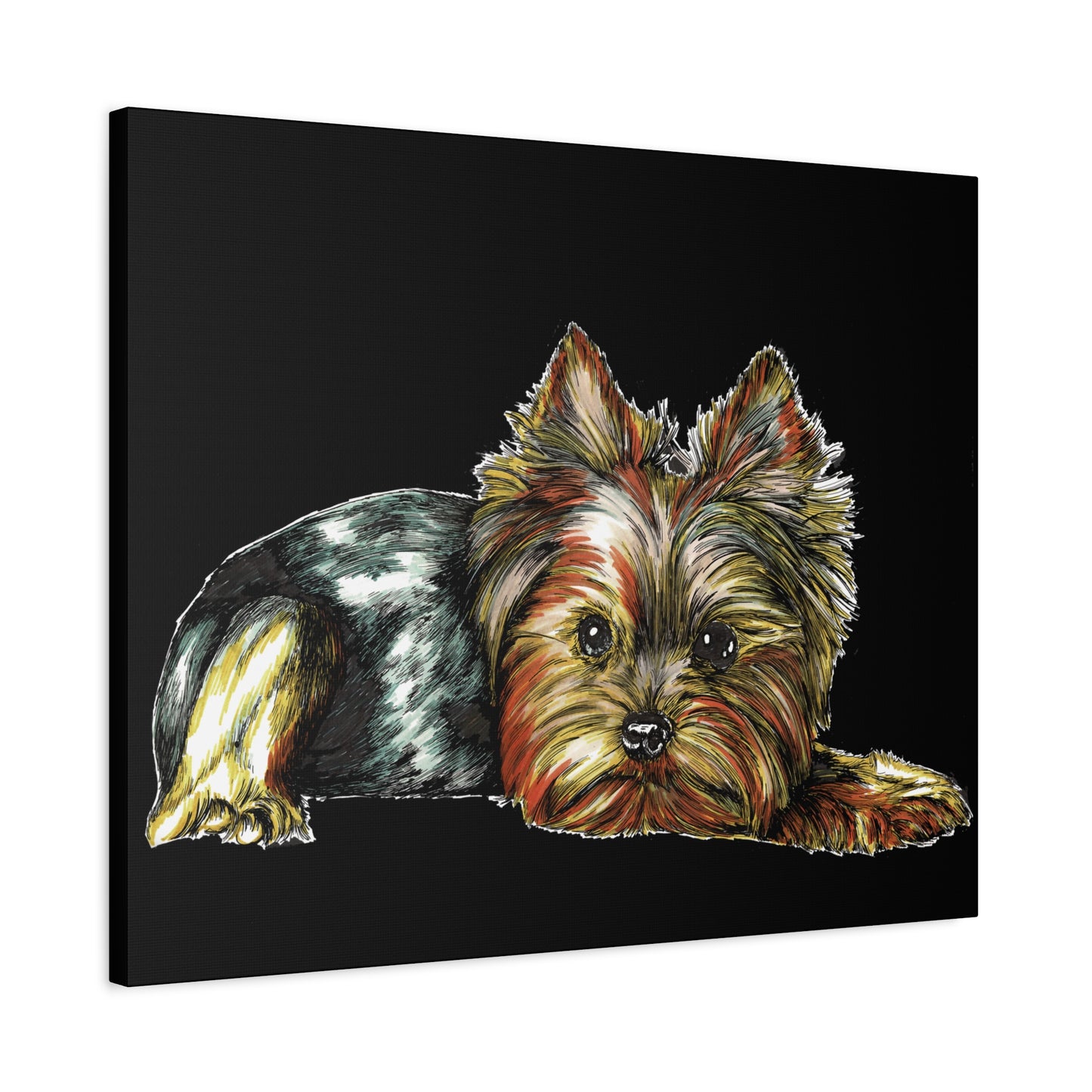 Yorkshire Terrier Canvas Art - Cute Dog Stretched Print for Pet Lovers