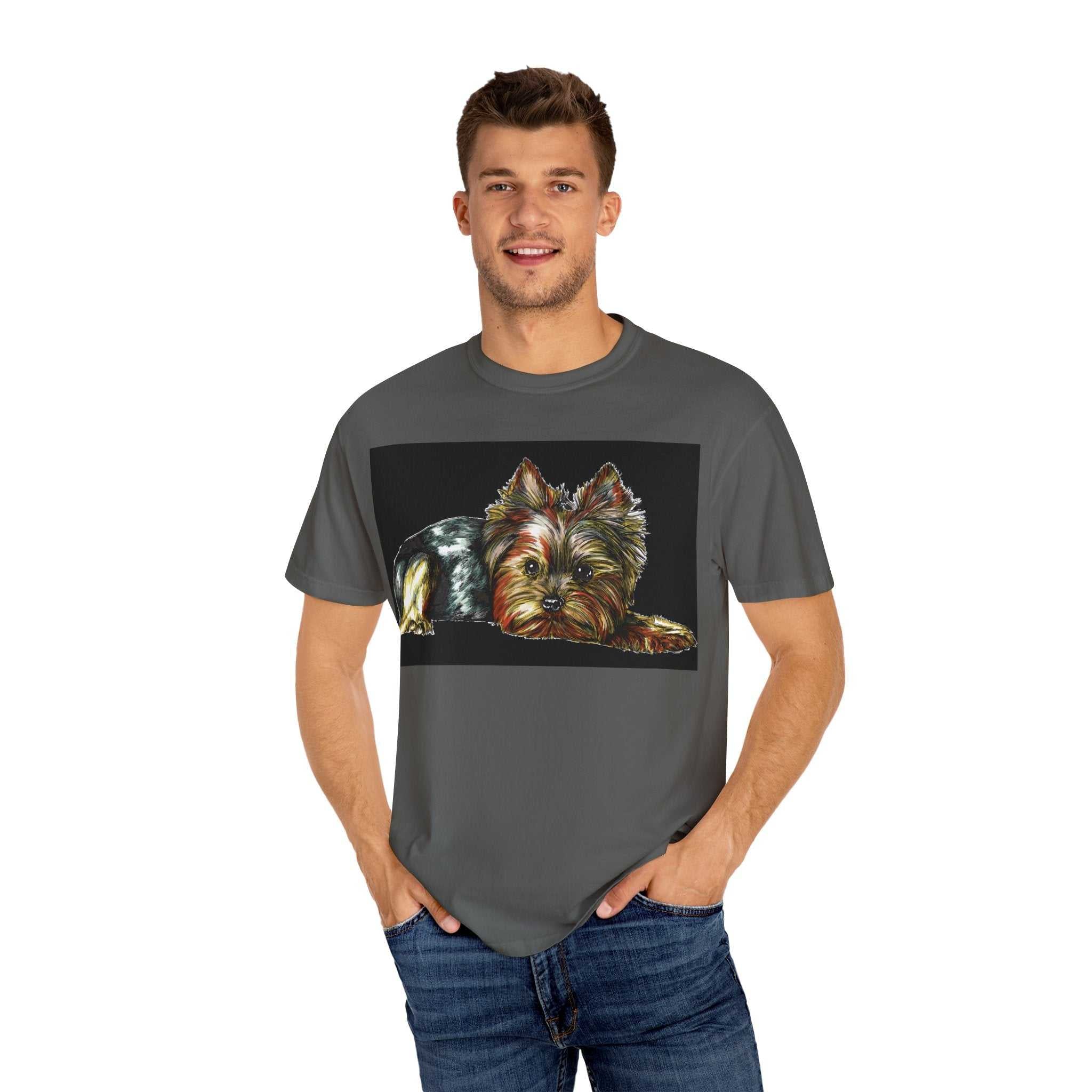 Yorkie Terrier Unisex Garment-Dyed T-Shirt