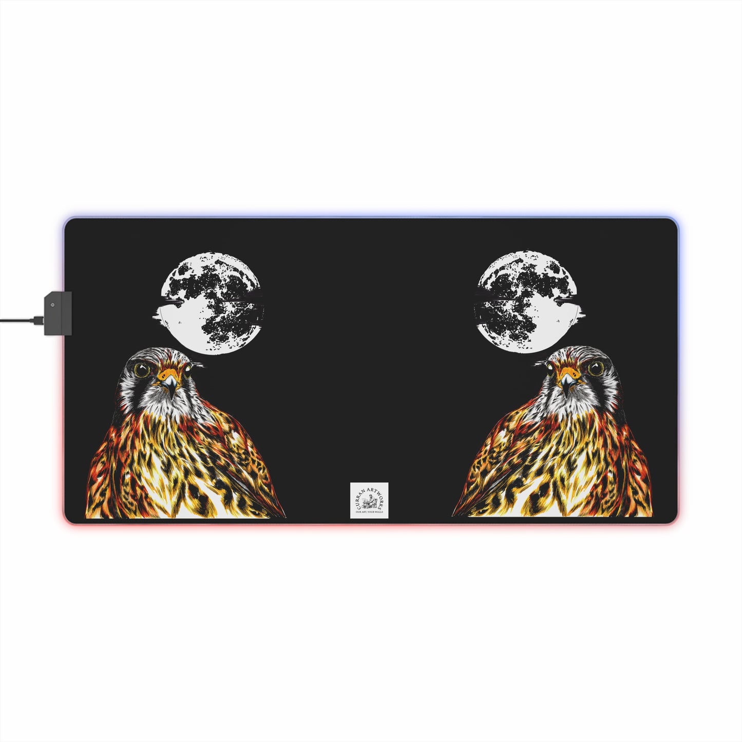 LED Gaming Mouse Pad with Hawk Design - Perfect for Gamers and Bird Enthusiasts