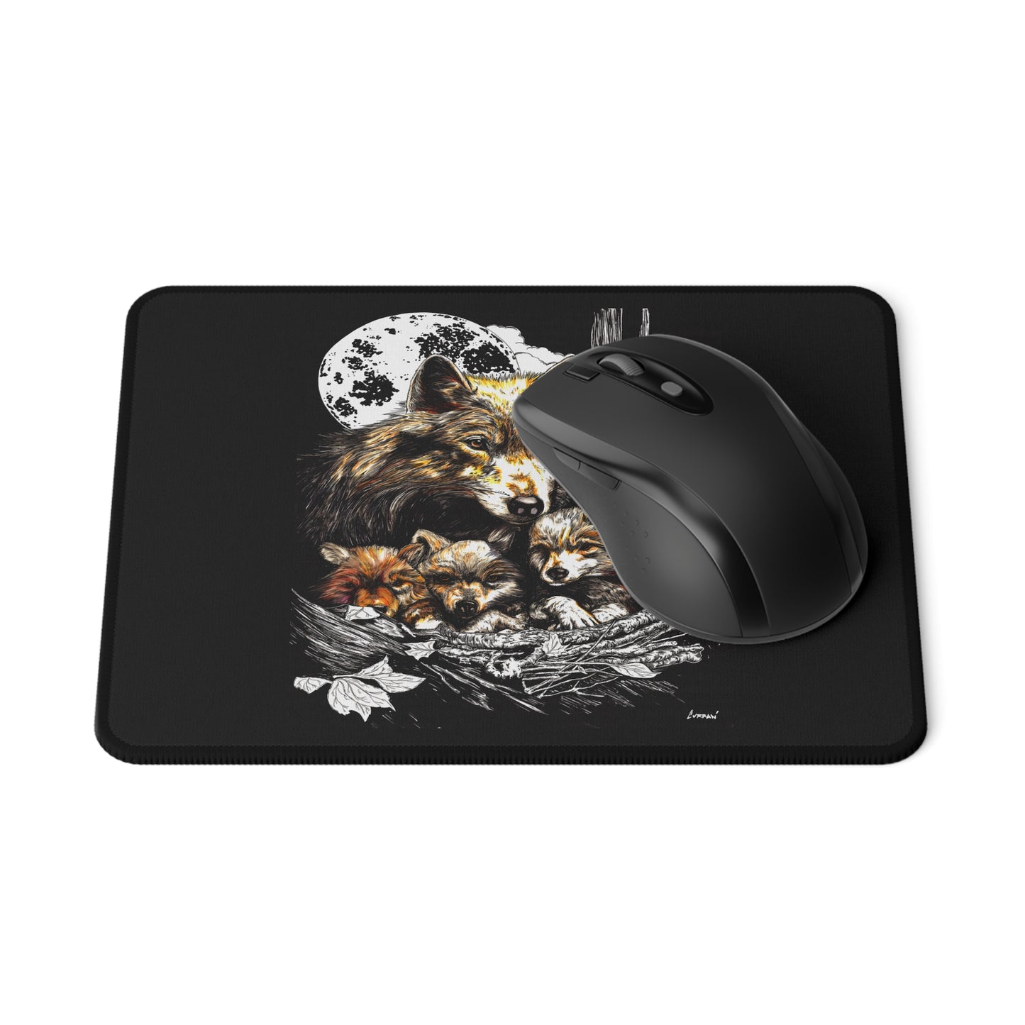 Wolf Family Non-Slip Gaming Mouse Pad - Perfect for Gamers & Nature Lovers