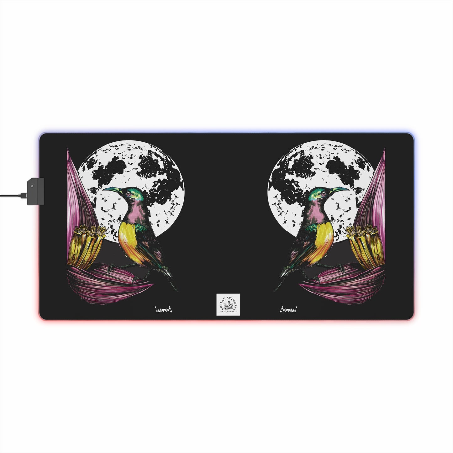 Beautiful Hummingbird Design LED Gaming Mouse Pad!