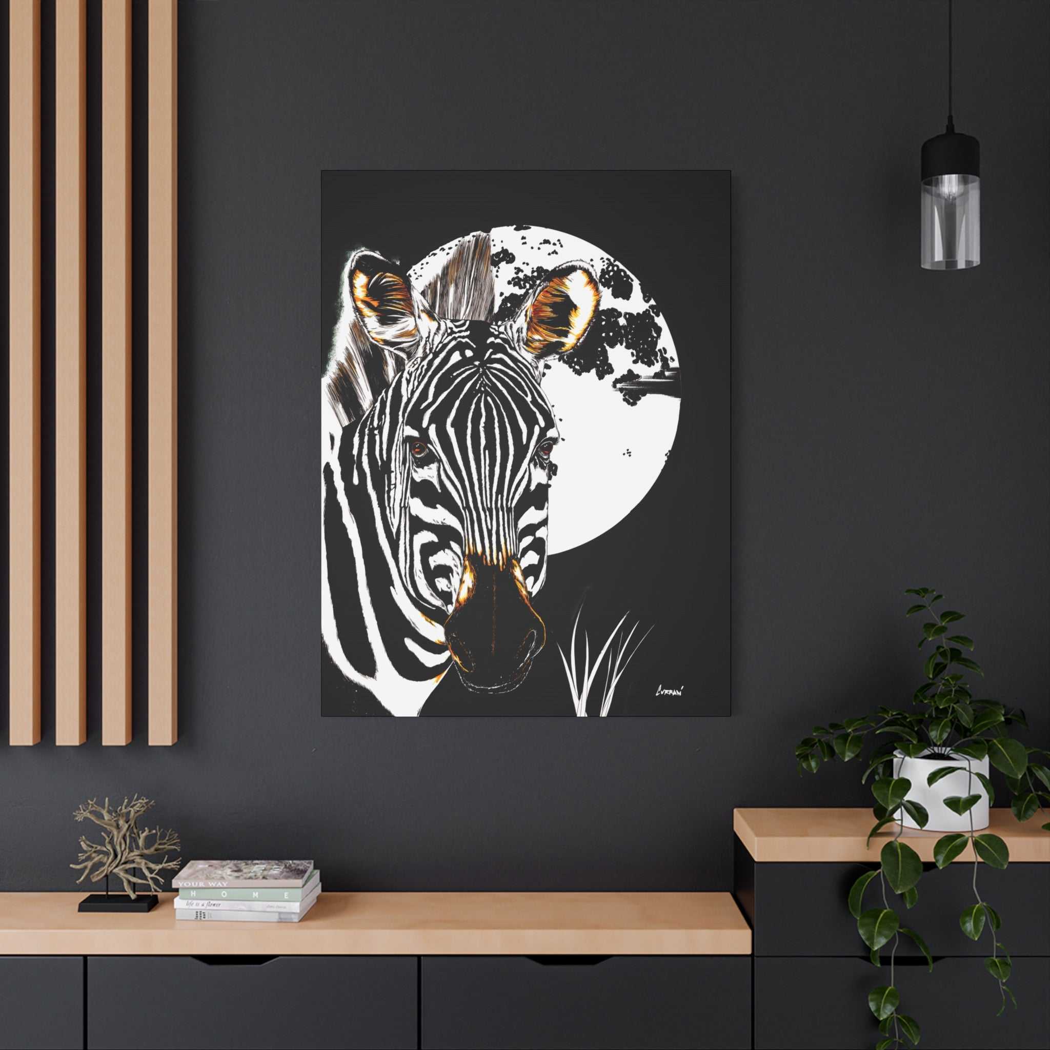 Zebra Wall Art, Zebra Print, Hand-Drawn Zebra, Wildlife Art,