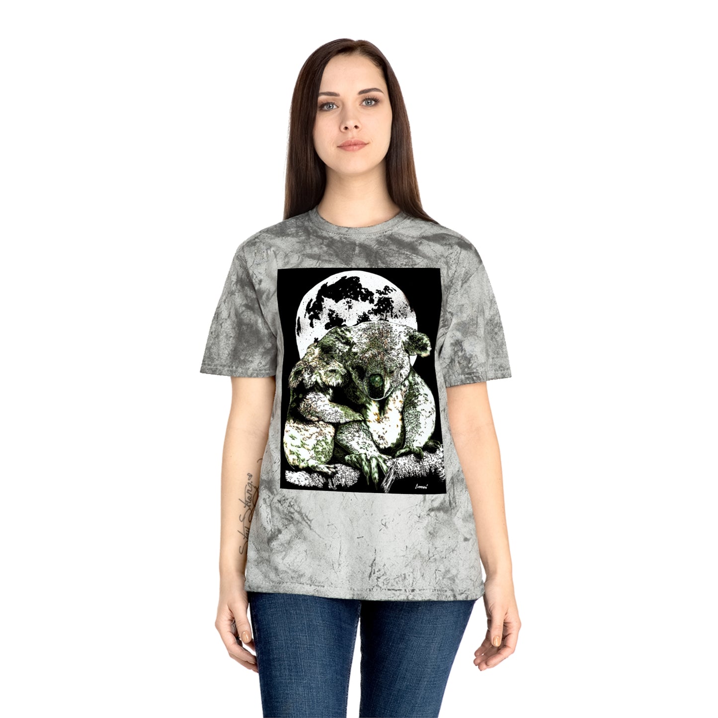 Two Koalas Color Blast T Shirt Original Hand Drawn Art