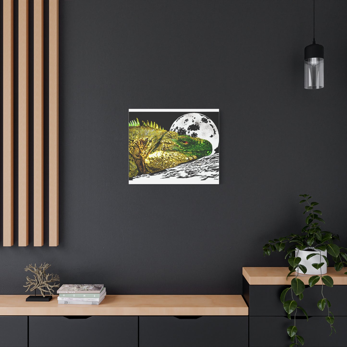 Reptile Art Print, Print of my Original hand drawn art printed on stretched canvas of a Reptile