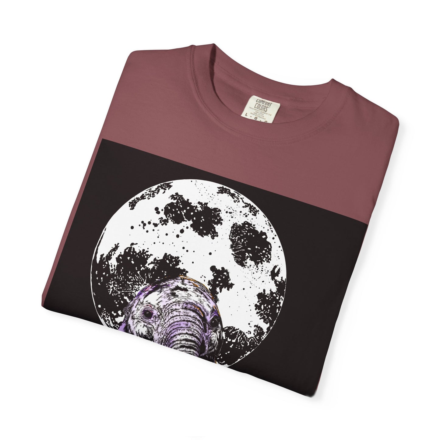 Moonlit Baby Elephant Unisex T-shirt | Eco-Friendly Garment-Dyed Tee